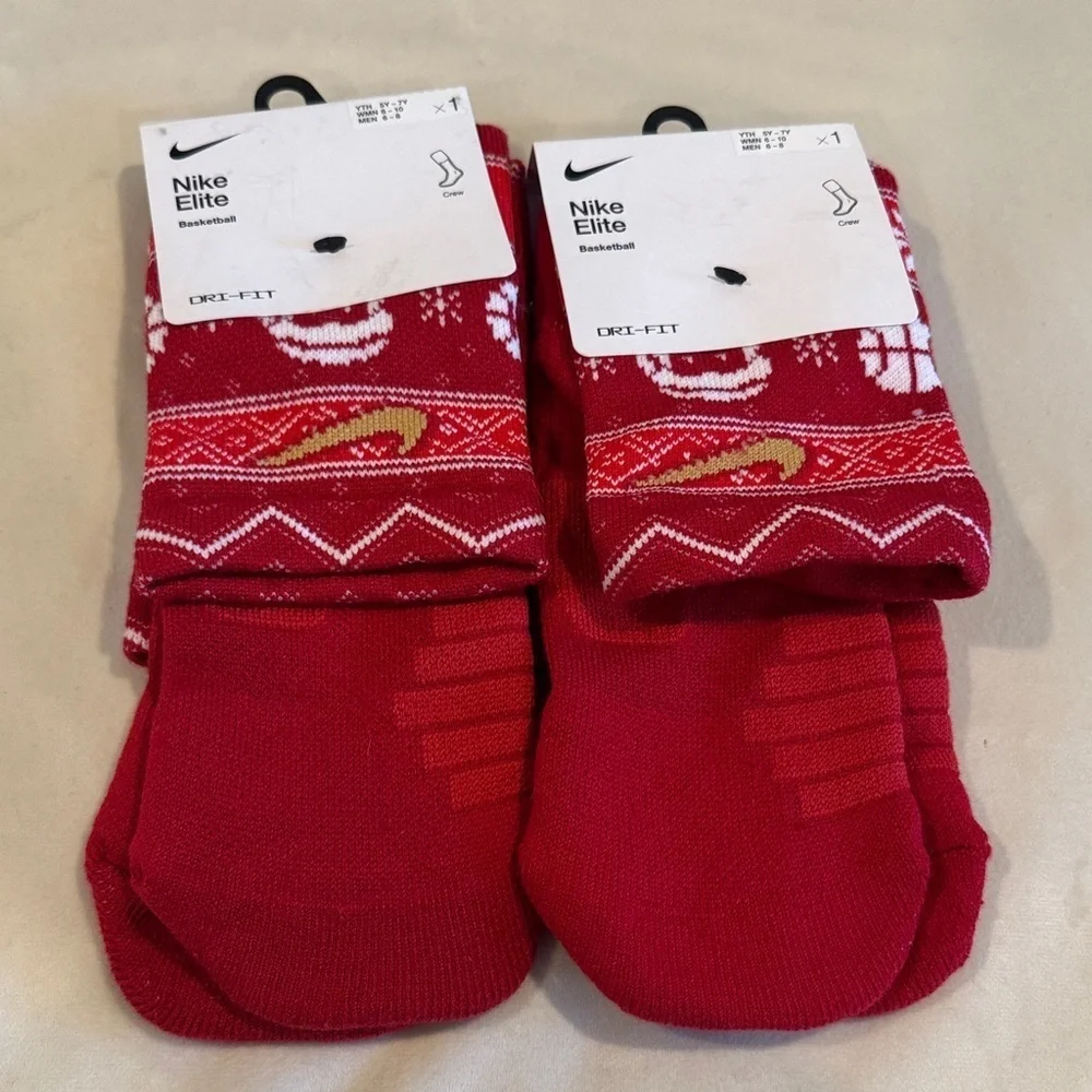 Brand new! Nike Elite Red and Gold Basketball Socks, sz 5-7y
